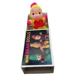 Vintage Mini Bean Doll 70s Yellow Pink Red  No. 888 Original Matchbox